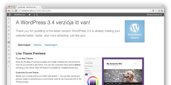 WordPress 3.4 Release Candidate 2