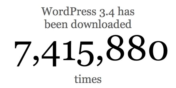 Több mint 7 millió WordPress 3.4 letöltés